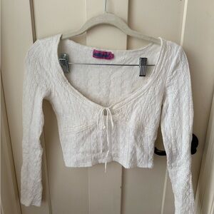 Edikted White Lace Crop Top